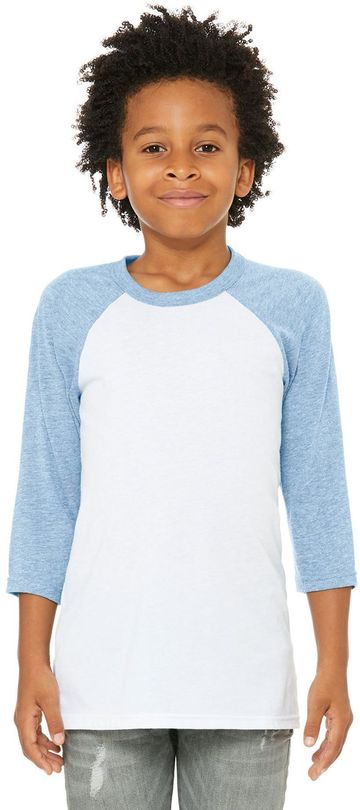Bella + Canvas Youth 3/4-Sleeve Baseball T-Shirt